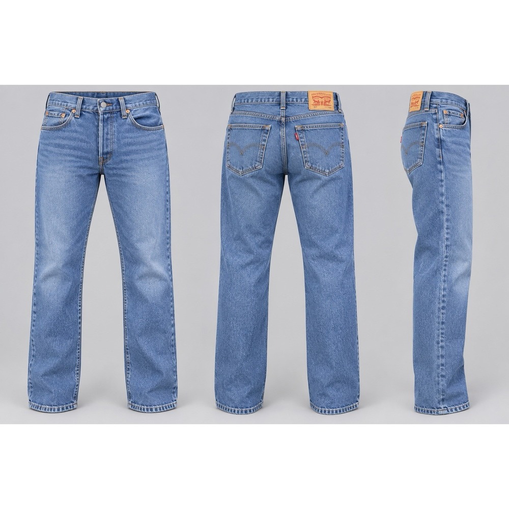Levis 527 Low Boot Cut Jeans Mens 34x32 Blue Denim Medium Wash